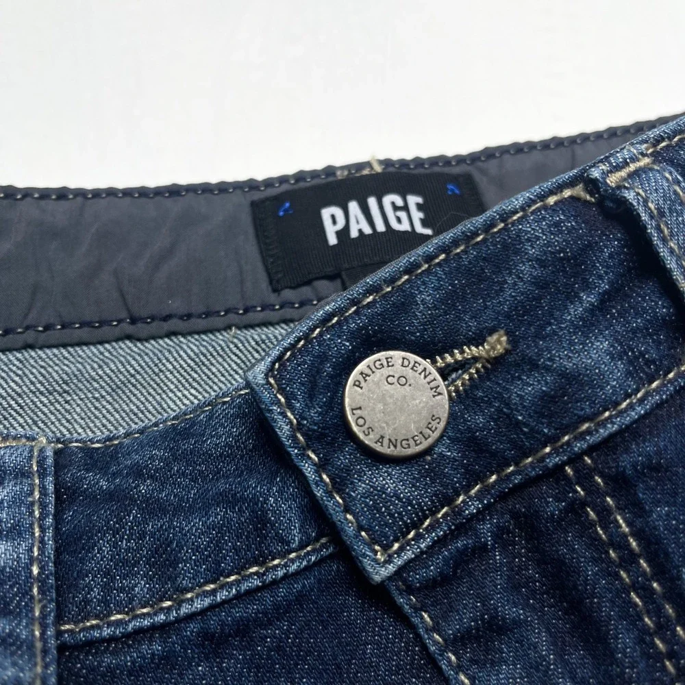 PAIGE Denim Skirt Blue Eliana Raw Edge Mini Style Sz 25 Normcore Classic Stretch